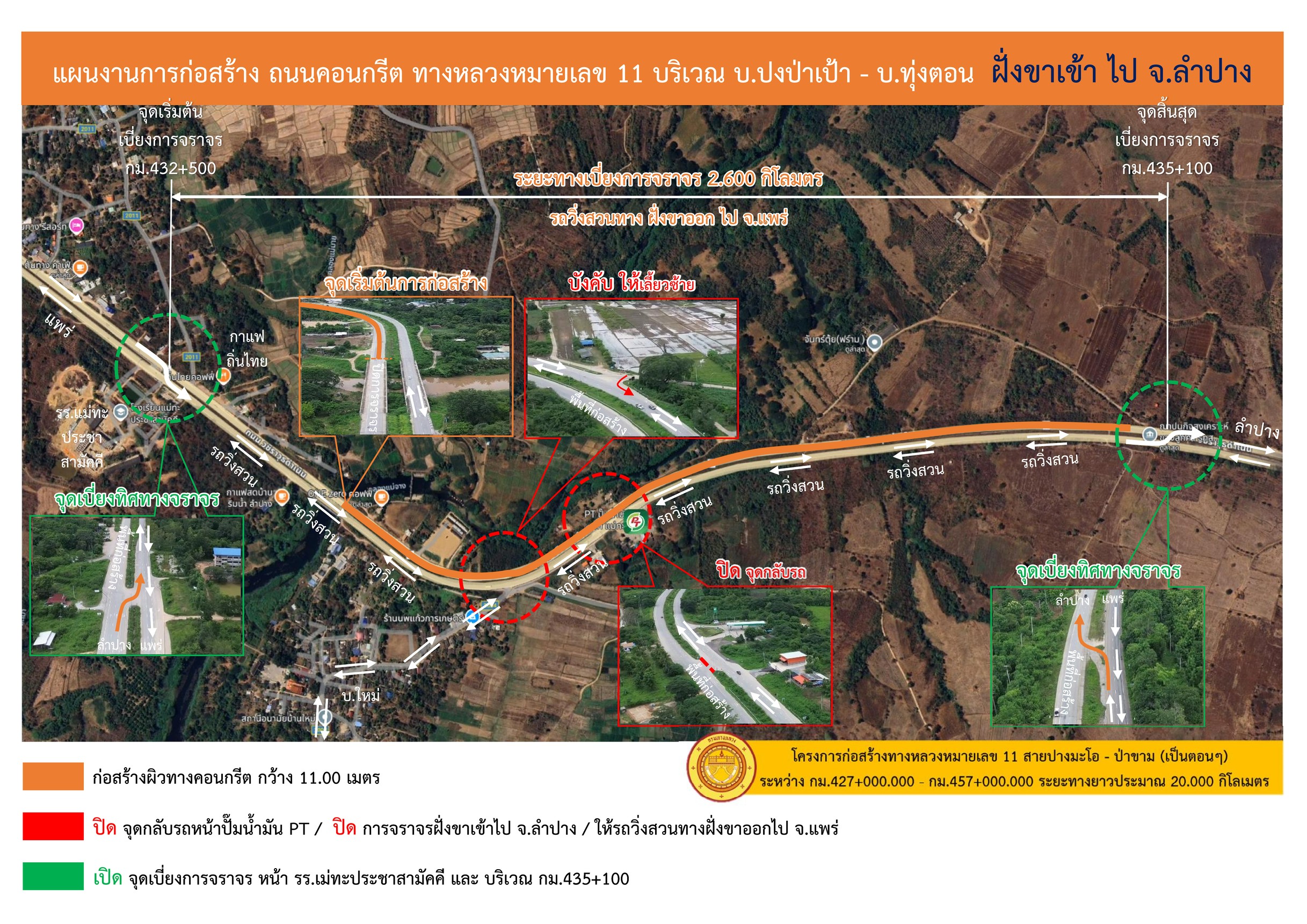ประชาสัมพันธ์แผนผังทางปิดและการเบี่ยงจราจร (20/01/2569)
