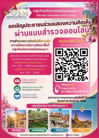 ขอเชิญประชาชนร่วมแสดงความคิดเห็นตามแบบสำรวจผ่านระบบออนไลน์ ภายในวันที่ 30 กรกฎาคม 2569 เพื่อประกอบการจัดทำวัตถุประสงค์และทิศท